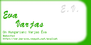 eva varjas business card